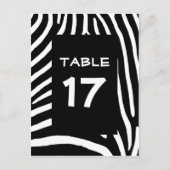Carte Postale Noir Zebra Stripes Numéro de tableau (Devant)