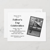 Carte postale noire blanche du pêcheur de la fête  (Devant / Derrière)