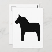 Carte postale noire Dala Horse (Devant / Derrière)