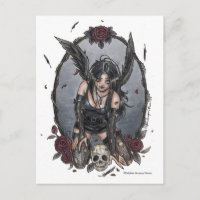 Carte postale noire d'ange de misère