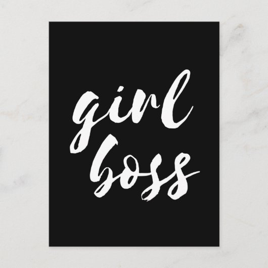 Carte postale noire de la fille chef (Devant)