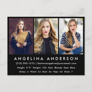 Carte postale noire de l'acteur modèle