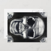 Carte postale noire des crânes humains (Devant / Derrière)