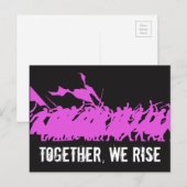Carte postale noire "Ensemble, nous nous levons" (Devant / Derrière)