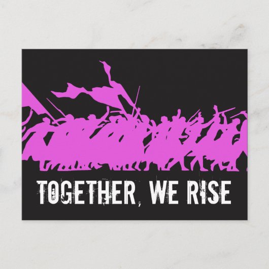 Carte postale noire "Ensemble, nous nous levons" (Devant)