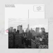 Carte postale noire et blanche de New York City (Devant / Derrière)