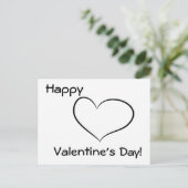 Carte postale noire et blanche de Saint-Valentin (Debout devant)