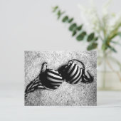 Carte postale noire et blanche de soutien-gorge (Debout devant)