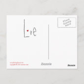 Carte postale noire Love Heart (Dos)