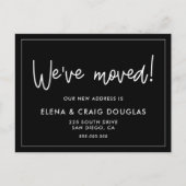 Carte postale noire simple faire-part (Devant)