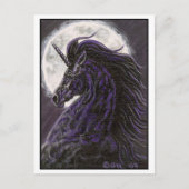 Carte postale noire Unicorn 2 Art (Devant)