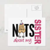 Carte Postale Noix À Propos De Ma Soeur 1 Rose (Devant / Derrière)