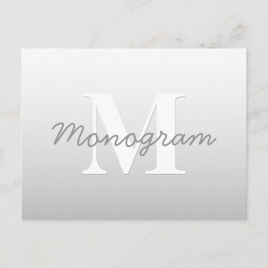 Carte Postale Nom cursif ou autre texte avec monogramme | Dégrad (Devant)