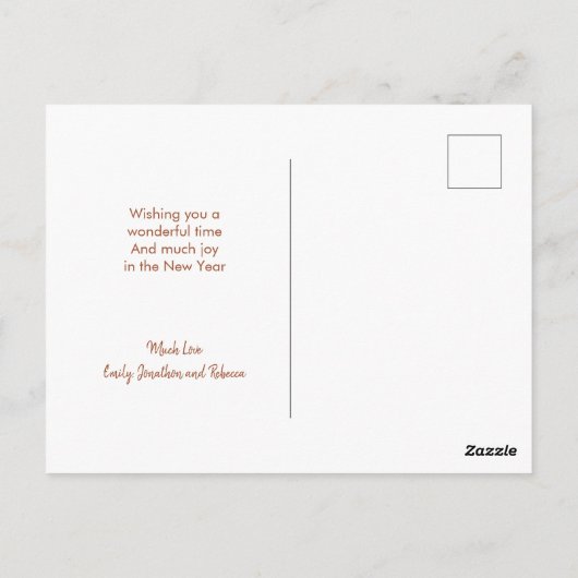 Carte Postale Nom d'arbre simple Joyeux Noël (Dos)