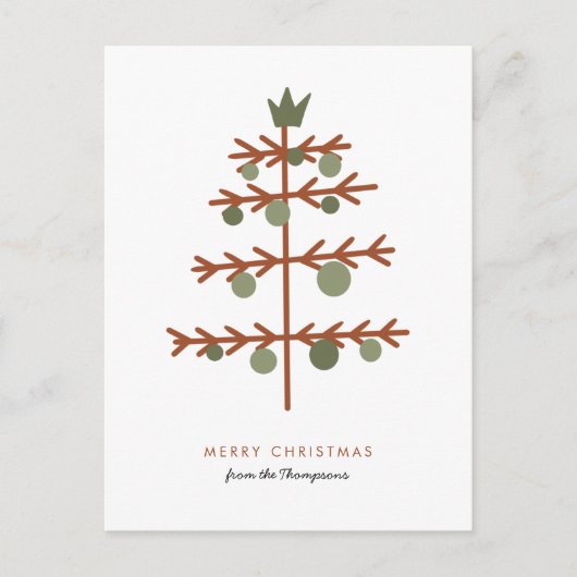 Carte Postale Nom d'arbre simple Joyeux Noël (Devant)