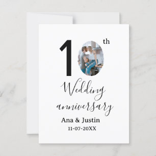 Carte Postale nom de 10e anniversaire de mariage photo lettre gr
