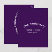Carte Postale nom de 30e anniversaire de mariage date violet sim (Devant / Derrière)