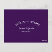 Carte Postale nom de 30e anniversaire de mariage date violet sim (Dos)