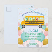 Carte Postale Nom de bricolage de fête d'anniversaire de bus sco (Devant / Derrière)