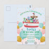 Carte Postale Nom de bricolage de fête d'anniversaire de yacht d (Devant / Derrière)