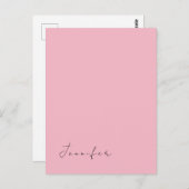 Carte Postale Nom de calligraphie professionnel rose clair fémin (Devant / Derrière)