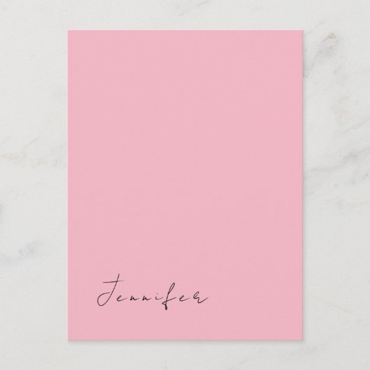 Carte Postale Nom de calligraphie professionnel rose clair fémin (Devant)