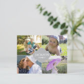 Carte Postale Nom de famille de collage multiphoto personnalisé (Debout devant)