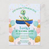 Carte Postale Nom de fête d'anniversaire de kayak de dinosaure d (Devant)