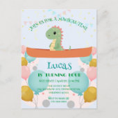 Carte Postale Nom de fête d'anniversaire de kayak de dinosaure d (Devant)