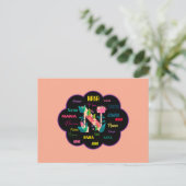 Carte Postale Nom de fleur floral Nana Initiale (Debout devant)