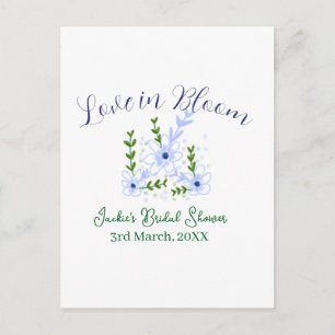 Carte Postale nom de la baby shower bohème violet rétro amour en