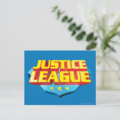 Carte Postale Nom de la ligue de justice et logo du bouclier (Debout devant)