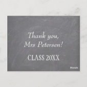 Carte Postale Nom de l'enseignant merci tableau rouge pomme (Dos)