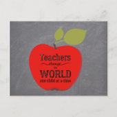 Carte Postale Nom de l'enseignant merci tableau rouge pomme (Devant)