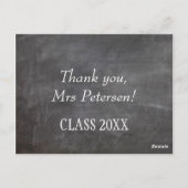 Carte Postale Nom de l'enseignant merci typographie blanche tabl (Dos)