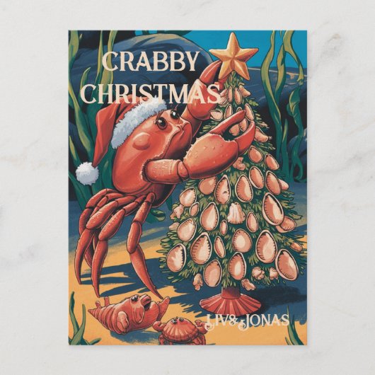 Carte Postale Nom de Noël du petit crabe (Devant)