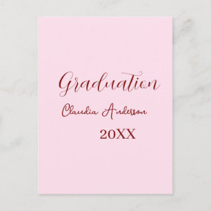 Carte Postale nom de remise des diplômes promotion 20XX calligra
