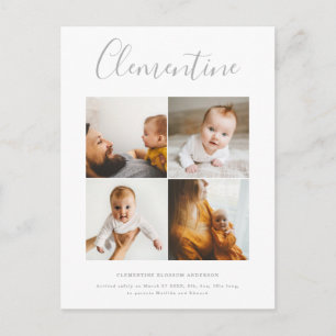 Carte Postale Nom de script moderne multi photo polka point