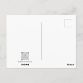 Carte Postale Nom de script photo moderne tendance QR Code (Dos)