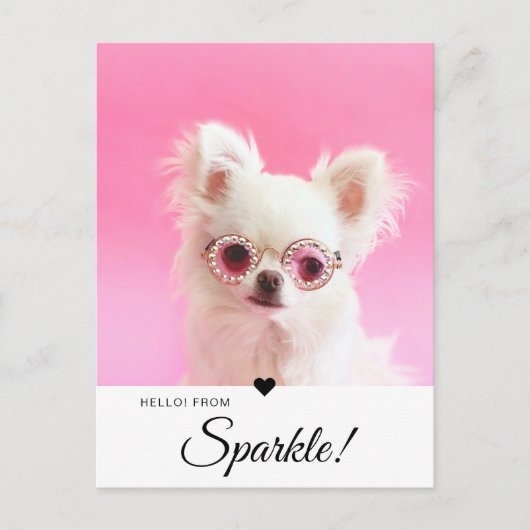 Carte Postale Nom de script photo moderne tendance QR Code (Devant)