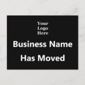 Carte Postale Nom d'entreprise a déplacé noir blanc votre logo i (Devant)
