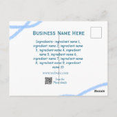 Carte Postale Nom d'ingrédient ajouter nom d'entreprise site Web (Dos)