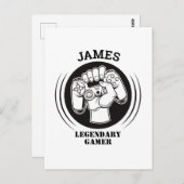 Carte Postale Nom du cadeau Geek de jeu drôle personnalisé Anniv (Devant / Derrière)