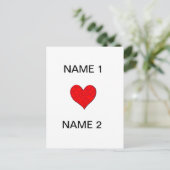 Carte Postale Nom du coeur (Debout devant)