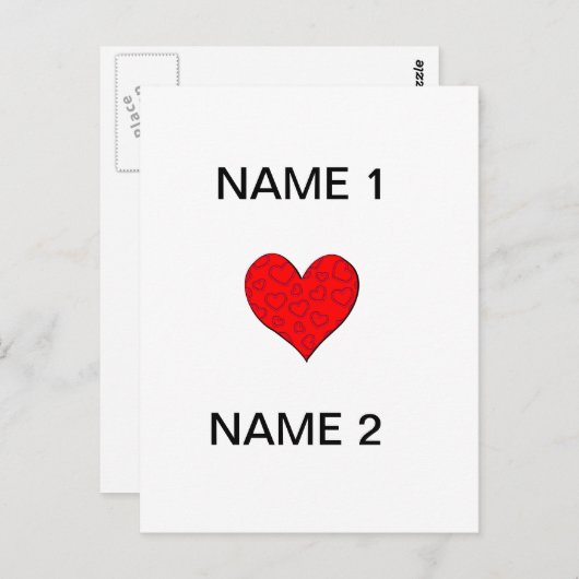 Carte Postale Nom du coeur (Devant / Derrière)