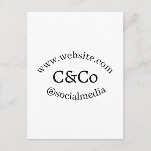 Carte Postale nom du logo lettre entreprise médias sociaux site