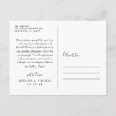 Carte Postale Nom du script Photo de remerciement de mariage au  (Dos)