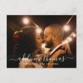 Carte Postale Nom du script Photo de remerciement de mariage au  (Devant)