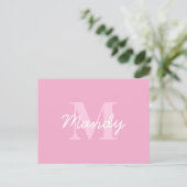 Carte Postale Nom et monogramme en écriture cursive mignon | Ros (Debout devant)
