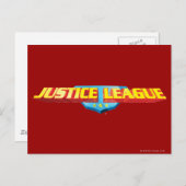 Carte Postale Nom fin de la ligue de justice et logo du bouclier (Devant / Derrière)